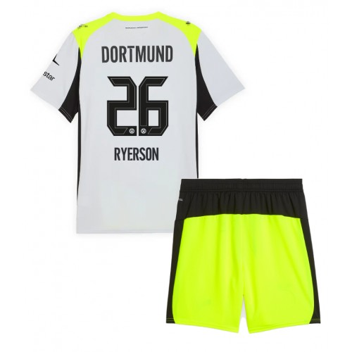 Borussia Dortmund Julian Ryerson #26 Udebanesæt Børn 2025-26 Kort ærmer (+ korte bukser)